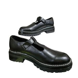 NOBO Women's Shoes Size 7 Black Mary Janes Chunky Lug Soles Straps Excellent